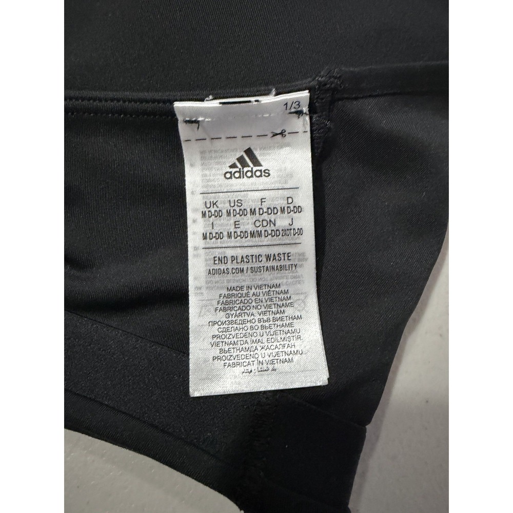 Adidas Sports Bra Womens Black Excellent Aeroready Racerback 3-Stripe Size M - Picture 4 of 4